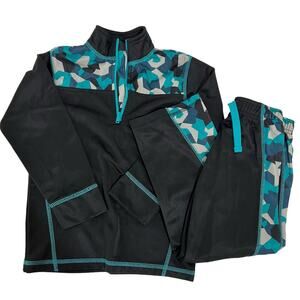 Wonder Kids Blue & Black Activewear Pullover Top & Pants Size 4T